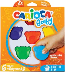 Carioca Teddy Şekilli Kirletmeyen 6'lı Mum Boya