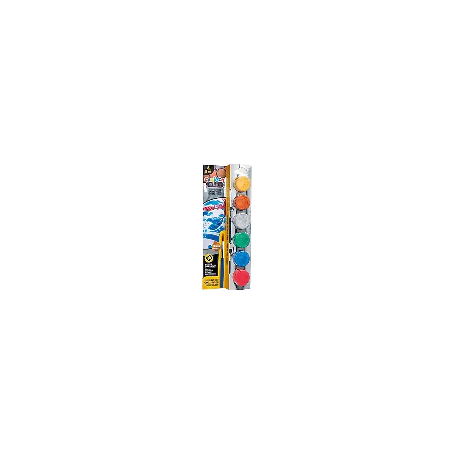 Carioca Tempera Sulu Boya Süper Yıkanabilir Fırçalı 25 Ml 6 Renk Metalik 40426