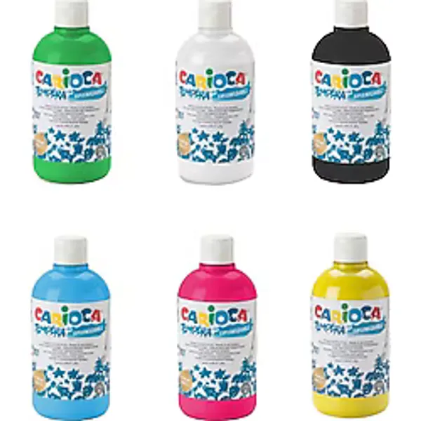 Carioca Tempera Süper Yıkanabilir Guaj Sulu Boya Seti 6 Renk 250 ml Büyük Şişeli