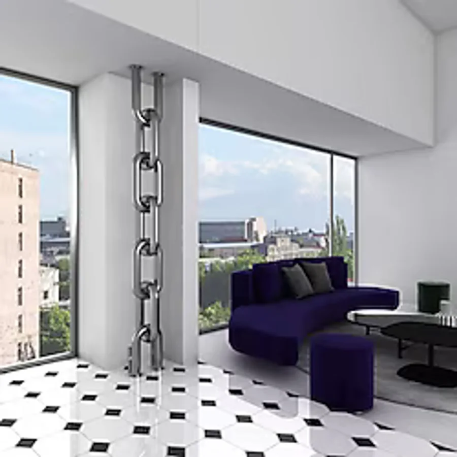 Carisa Link Floor Dikey Paslanmaz Çelik Radyatör Modern Tasarım Ayna Polisaj 230x24 Cm