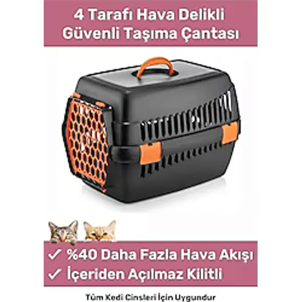 Carlburn Premium Serisi Güvenli & Konforlu Köpek Kedi Taşıma Sepeti Sağlam Pet Kutusu Seyahat Kafesi Çantası