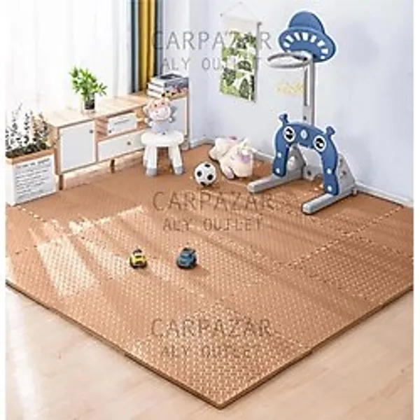 Carpazar Damla Desen Tatami Eva Spor Yoga Pilates Oyun Matı Halısı Minderi Puzzle 50X50 13MM 8 Adet 100X200 - Taba - 50 x 50 cm