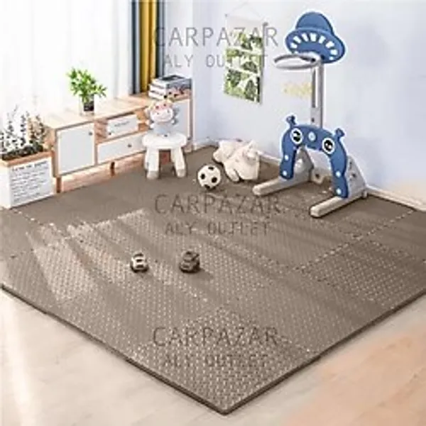 Carpazar Damla Desen Tatami Eva Spor Yoga Pilates Oyun Matı Halısı Minderi Puzzle 50X50 13MM 8 Adet 100X200 - Kahverengi - 50 x 50 cm
