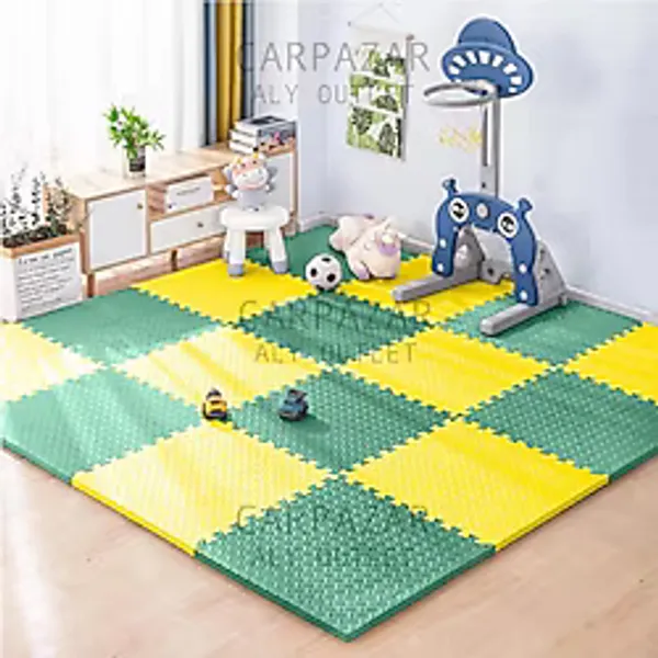 Carpazar Damla Desen Tatami Eva Spor Yoga Pilates Oyun Matı Halısı Minderi Puzzle 50X50 13MM 8 Adet 100X200 - Çok Renkli - 50 x 50 cm