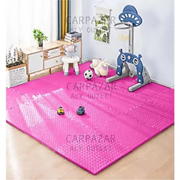 Carpazar Damla Desen Tatami Eva Spor Yoga Pilates Oyun Matı Halısı Minderi Puzzle 50X50 13MM 8 Adet 100X200 - Pembe - 50 x 50 cm