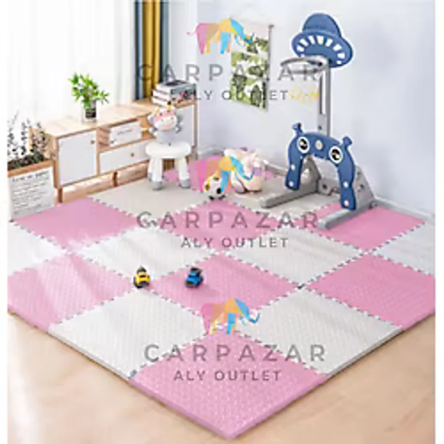 CARPAZAR Tatami Eva Mat Çocuklar İçin Köpük Halı Matı Puzzle Geçmeli Oyun Spor Kaymaz Mat 16 adet 50x50 13mm