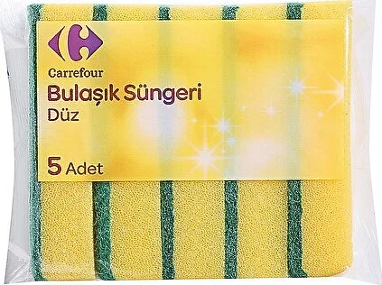 Carrefour 5'li Düz Bulaşık Süngeri