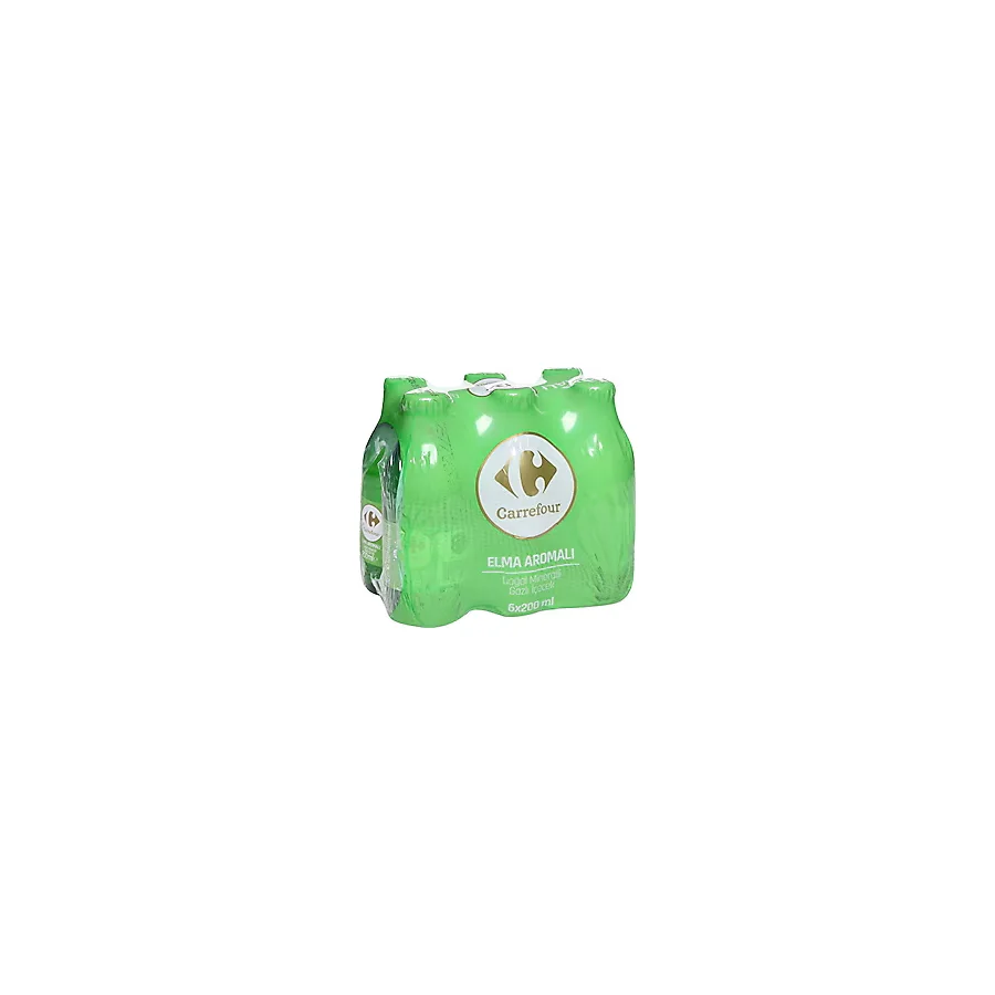 Carrefour Elma Aromalı Doğal Mineralli Gazlı İçecek 6x200 ml