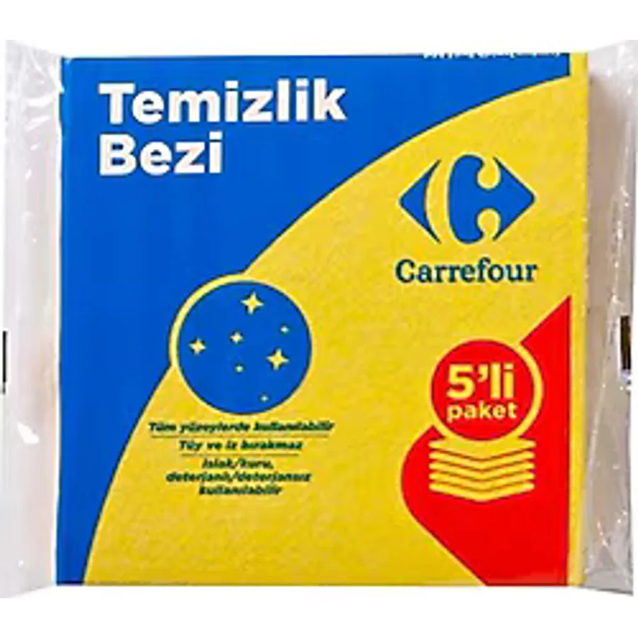 Carrefour Sarı Temizlik Bezi 5li