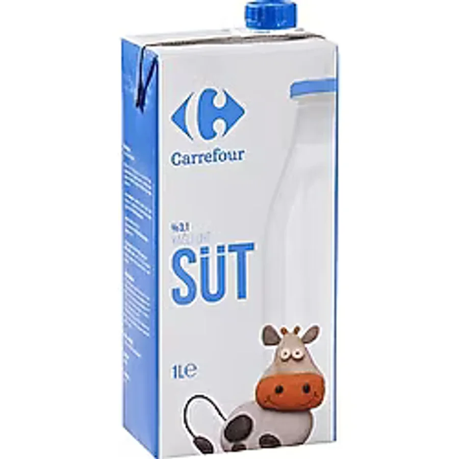 Carrefour Tam Yağlı 1 lt Süt