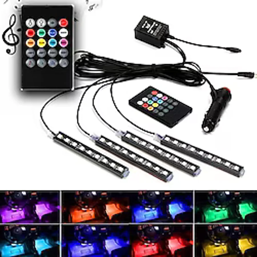Çarşıhan Araç Içi Ayak Altı Led Kumandalı Sese Duyarlı 12'Li -Rgb