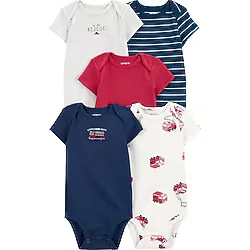 Carter's Erkek Bebek Body Kısa Kollu 5'li Paket