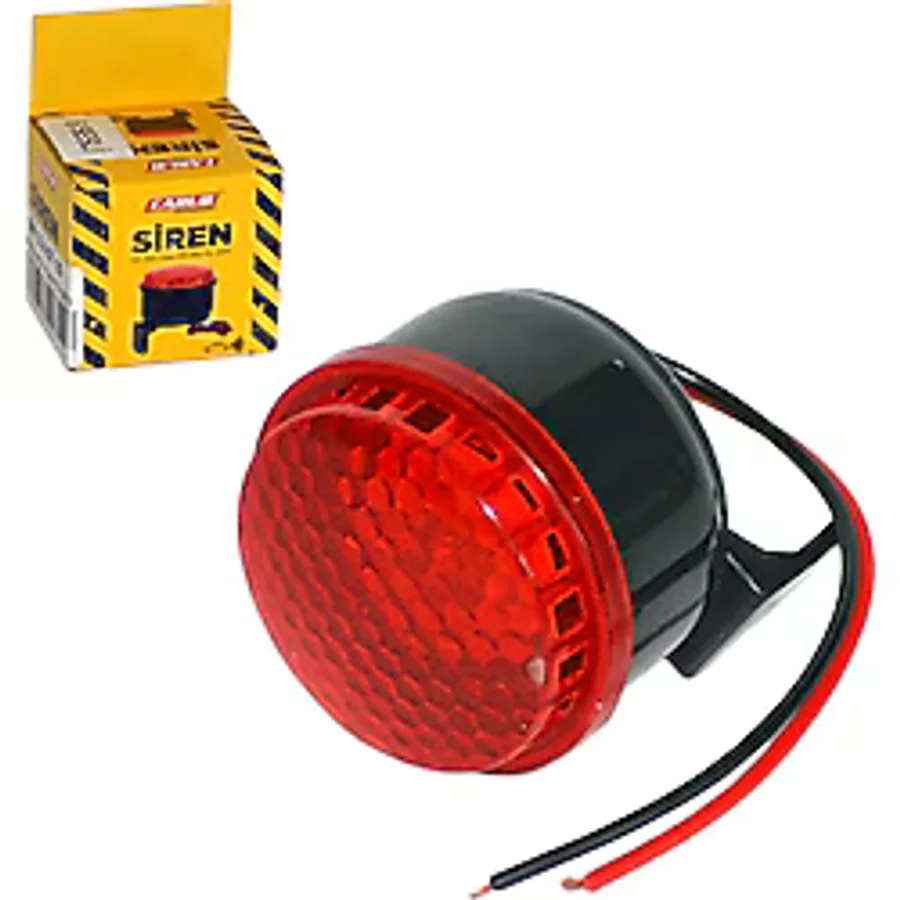 Carub 12V Geri Vites Siren Mini 6 Sesli Plastik Işıklı 5 cm BR2740710