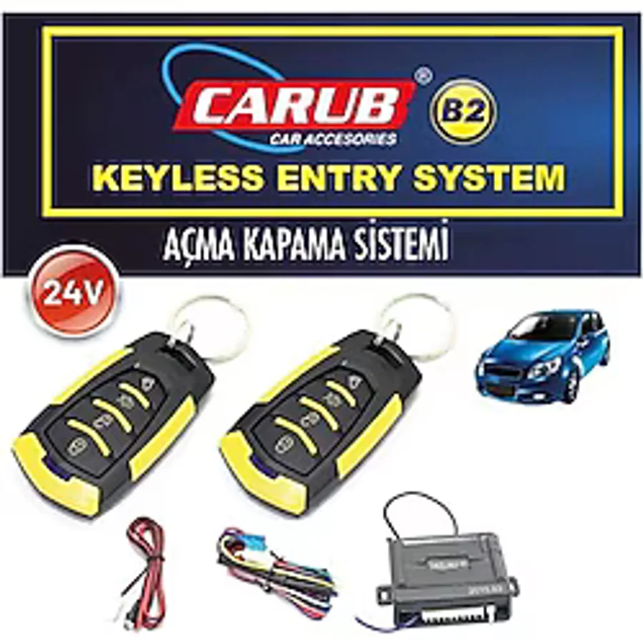 Carub B2 Acma Kapama 24V S.cikisli Krom (Sarı-Sıyah)