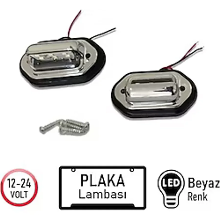 Carub Plaka Lamba 12-24v Nikel Smd Ledli Beyaz - 2 Adet