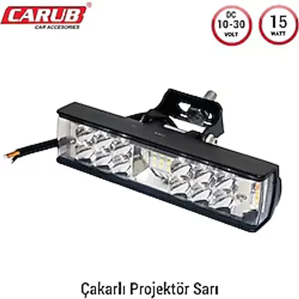 Carub Projektör Sis Farı 10-30V15w Çakar Beyaz- Sarı 15X3,5
