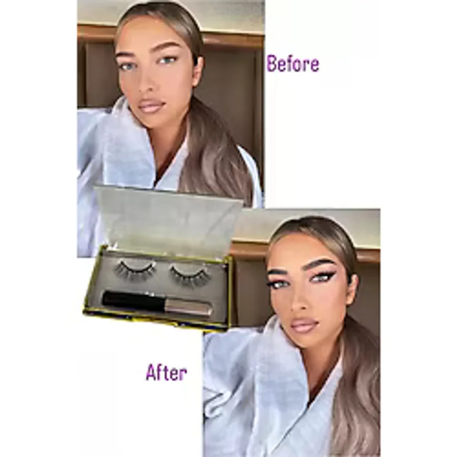 Caş Dekorasyon Manyetik Eyeliner'lı Mıknatıslı Doğal İpek Takma Kirpik 001 Yoğun