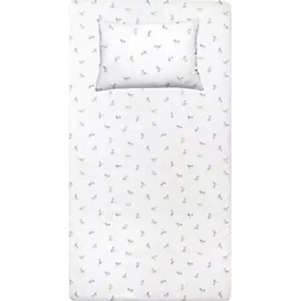 Casadora Baby Astra Organik Pamuk Saten Lastikli Çarşaf Ve Yastık Kılıfı Seti 70 X 140 Cm + 35 X 45 Cm - Beyaz