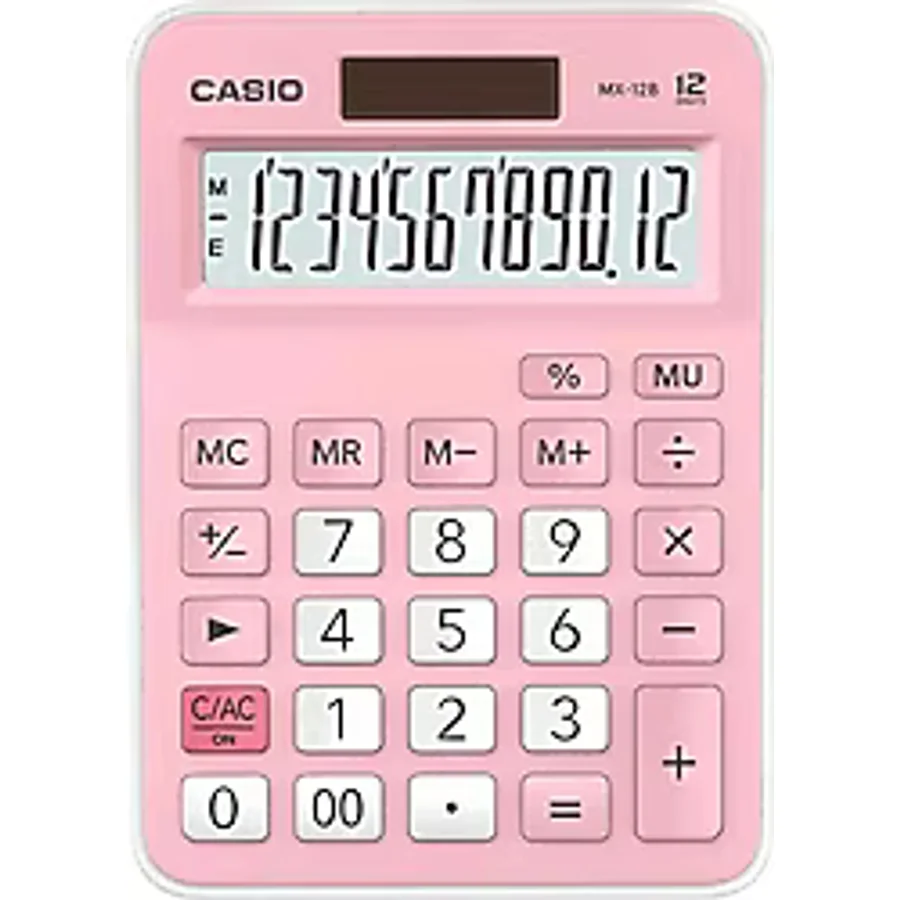 Casio MX-12B-PK Toz Pembe 12 Haneli Masaüstü Hesap Makinesi