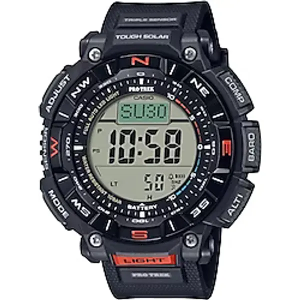 Casio Pro-Trek PRG-340-1DR Silikon Kordon Siyah Erkek Kol Saati