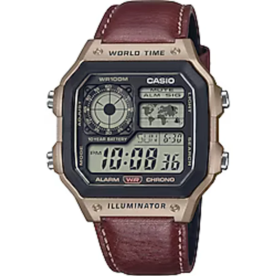 Casio Standart AE-1200WHL-5AVDF Deri Kordon Erkek Kol Saati