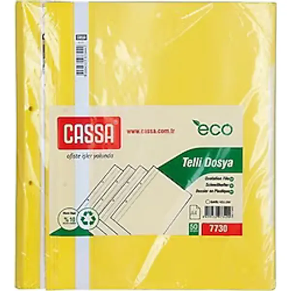 Cassa 7730 Eco Telli Dosya 50'li Paket Sarı