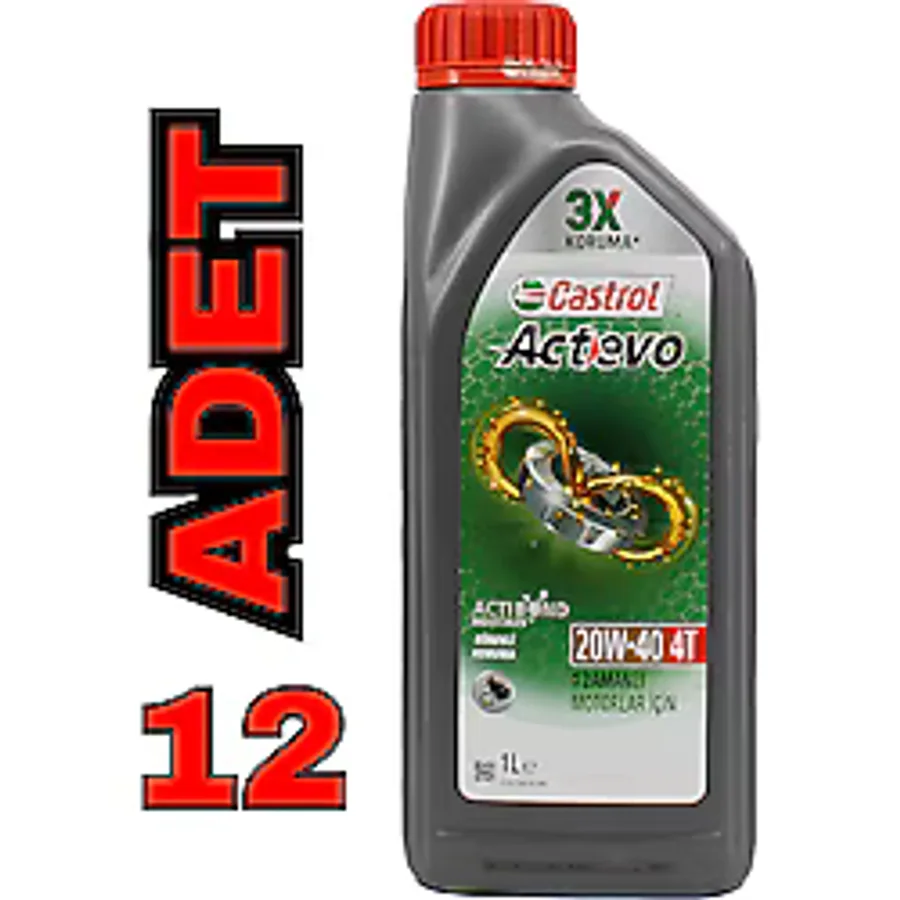 Castrol Actevo 20W-40 4T 1 lt 12'li Motosiklet Yağı