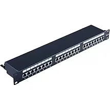Cat 6a 19" 1u Patch Panel, 500 Mhz, Siyah, 24 Port