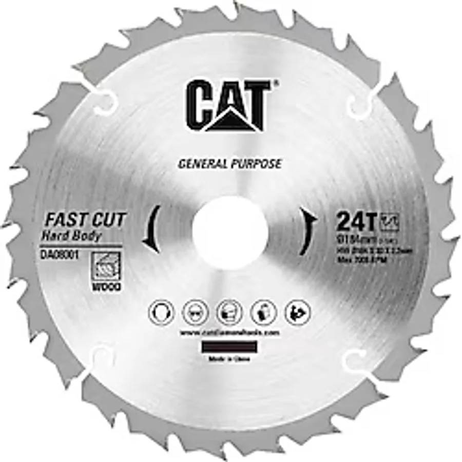 Cat Da08001 184X30mm Ahşap Kesme Elmas, Daire Testere Bıçağı 24 Diş