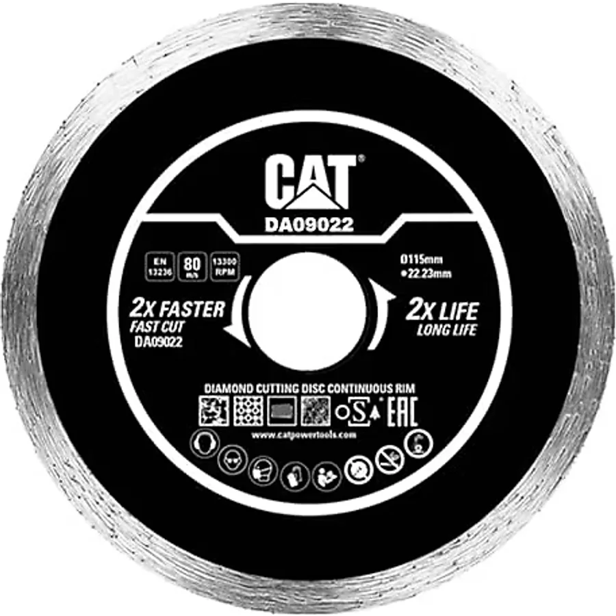 Cat Da09022 115Mm Profesyonel Fayans, Seramik, Mermer Elmas Kesme Diski (Sürekli Kenar)