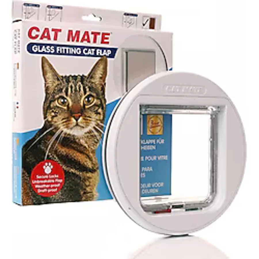 Cat Mate Cam İçin Kedi Kapısı Cat Mate 4 Yollu 150 x 150 MM beyaz