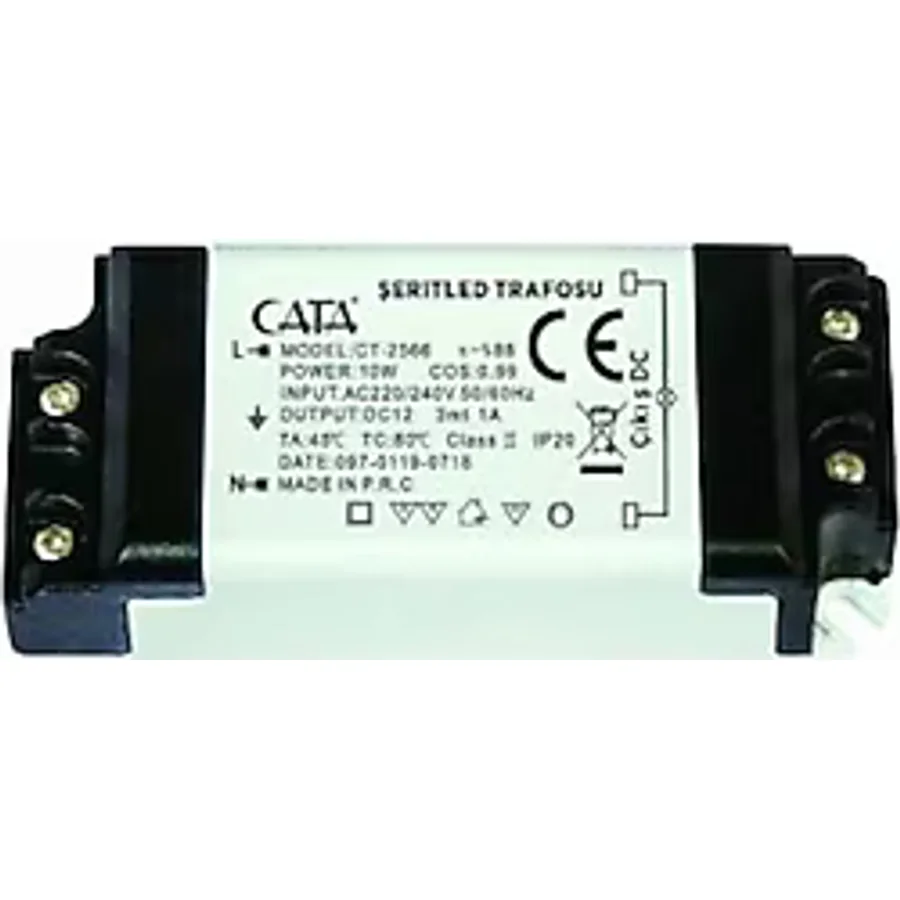 Cata CT-2566 10 W 12 Volt 1 Amper Slim Şerit Led Trafosu