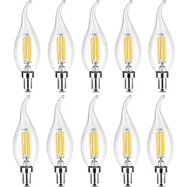 Cata Ct-4064 10'Lu Paket Kıvrık Led Rustik Ampul - 7W E14 İnce Duy, Dekoratif Avize Ampulü (3000K Günışığı)