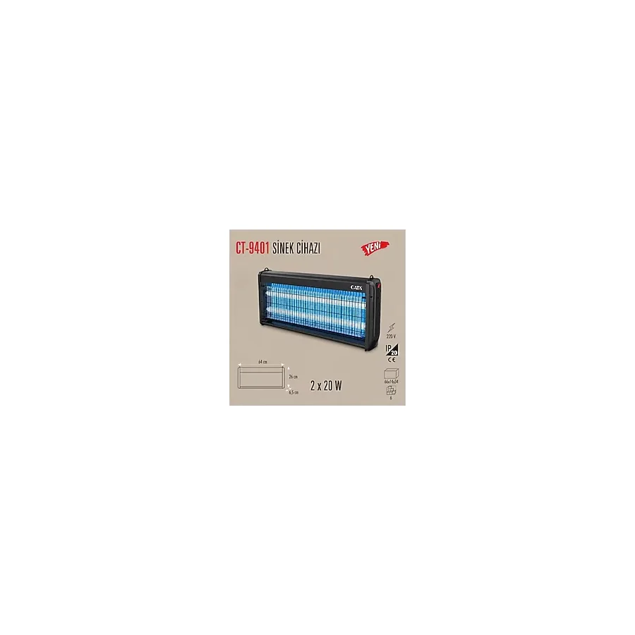 Cata CT-9401 2X20 W Sinek Armatür Yüksek UV Gücü ile Etkili Performans 64x26x6,5 cm