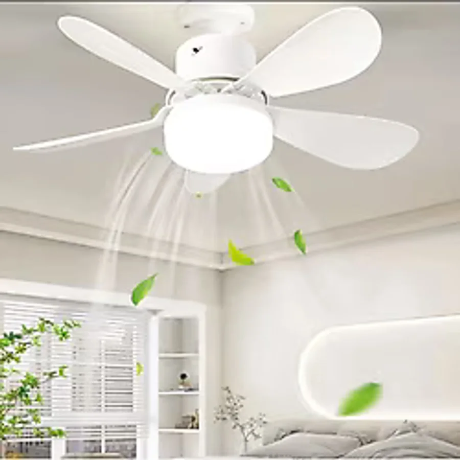 Cata E27 Duy Uyumlu 30W Led Aydınlatmalı 5 Pervaneli Tavan Vantilatörü - Pratik ve Şık Serinletici - Beyaz