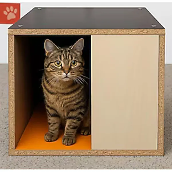Catmozz Sokak Hayvanlarına Dış Mekan Yağmura ve Soğuğa Dayanıklı Kedi Evi - Ahşap Rengi