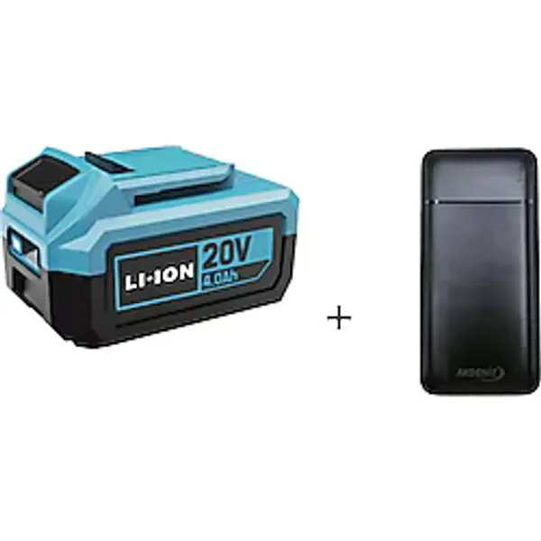 Catpower 4298 Li-Ion Yedek Akü 20V 4.0 Ah + Akdeniz Taşınabilir Şarj Cihazı (Model: S125q)