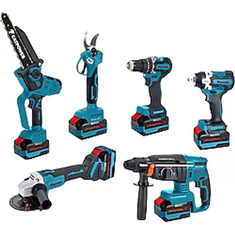 Catpower CAT1560 Kömürsüz 20V 3x4.0AH Akülü 6'lı Set Kırıcı Delici Darbeli Vidalama