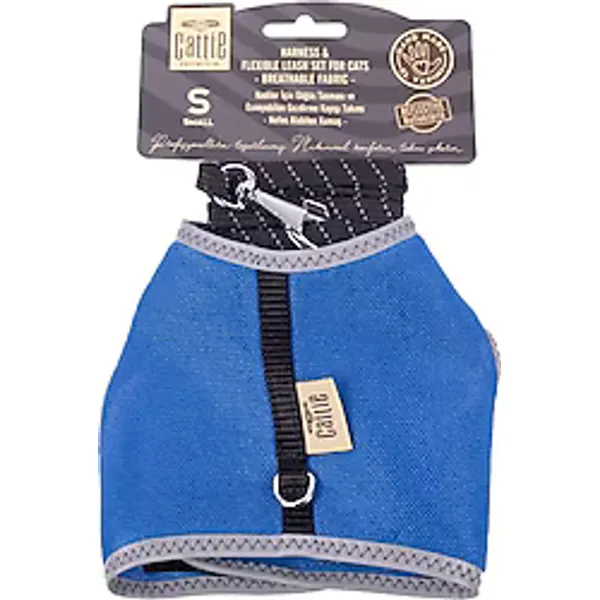 Cattie Havalı Dokuma S 1x20-30 cm Mavi Kedi Göğüs Tasması