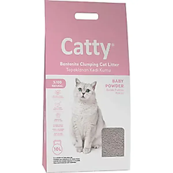 Catty Bebek Pudrası Kokulu 10 lt Bentonit Kedi Kumu