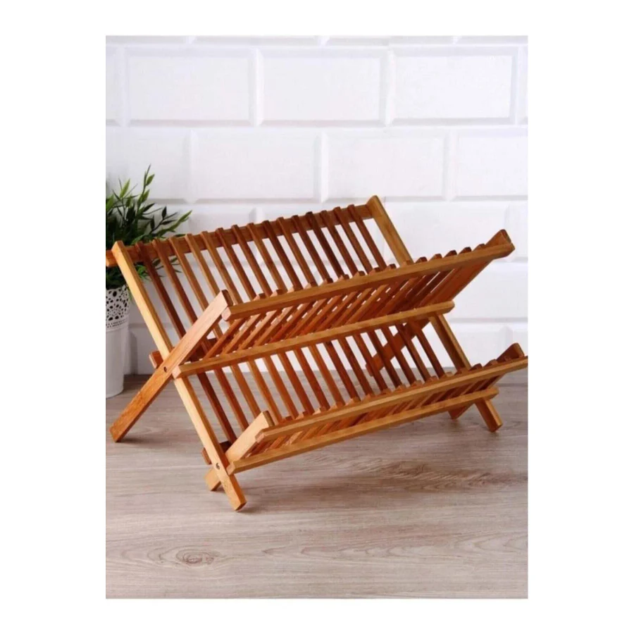Çavdar Group Bambu Katlanabilir Tabaklık Bulaşıklık Küçük Boy 40 Cm X 33 Cm X 26 Cm Fma202157