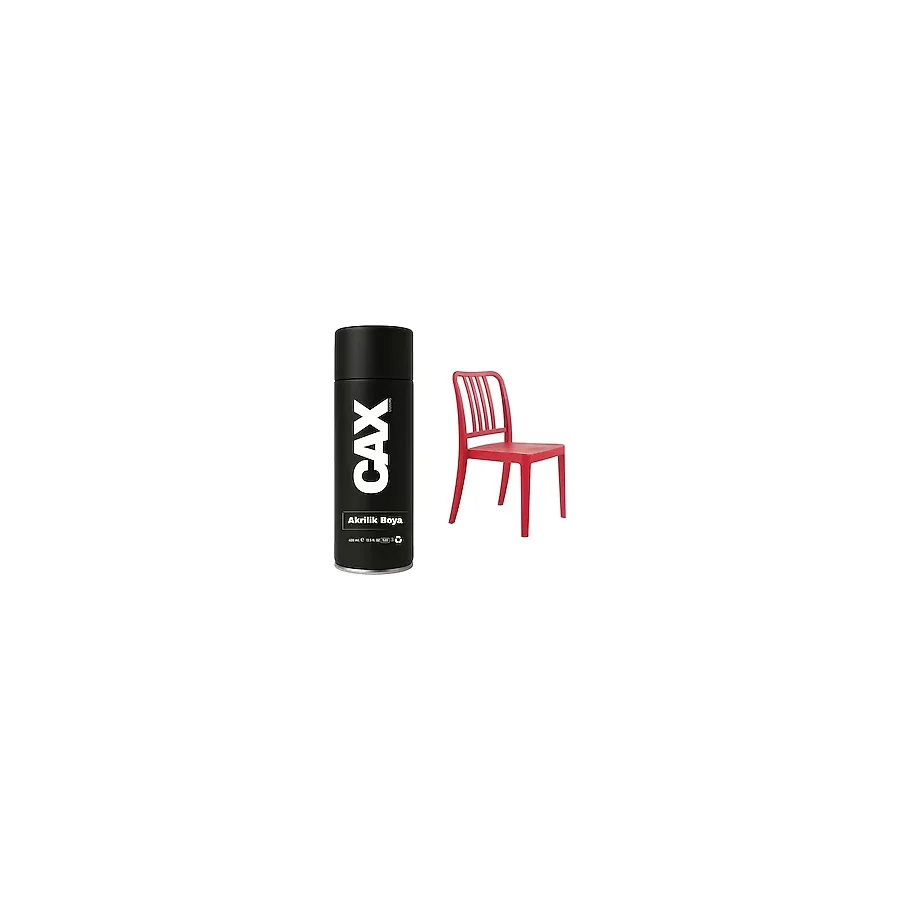 CAXCOLORS Metal - Plastik - Ahşap Masa Sandalye Sprey Boyası 400 ml - KIRMIZI