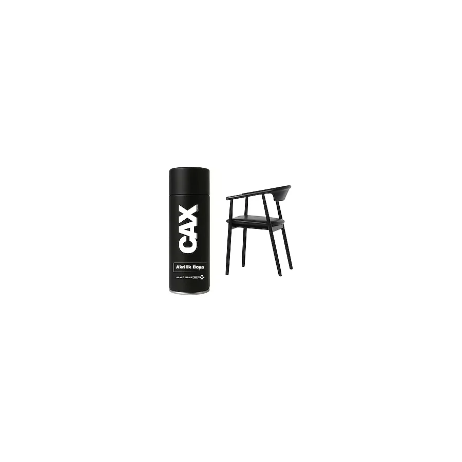 CAXCOLORS Metal - Plastik - Ahşap Masa Sandalye Sprey Boyası 400 ml - MAT SİYAH