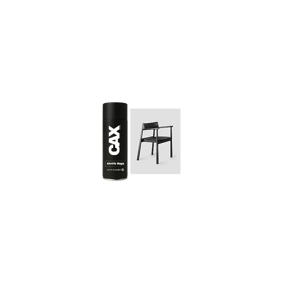 CAXCOLORS Metal - Plastik - Ahşap Masa Sandalye Sprey Boyası 400 ml - PARLAK SİYAH