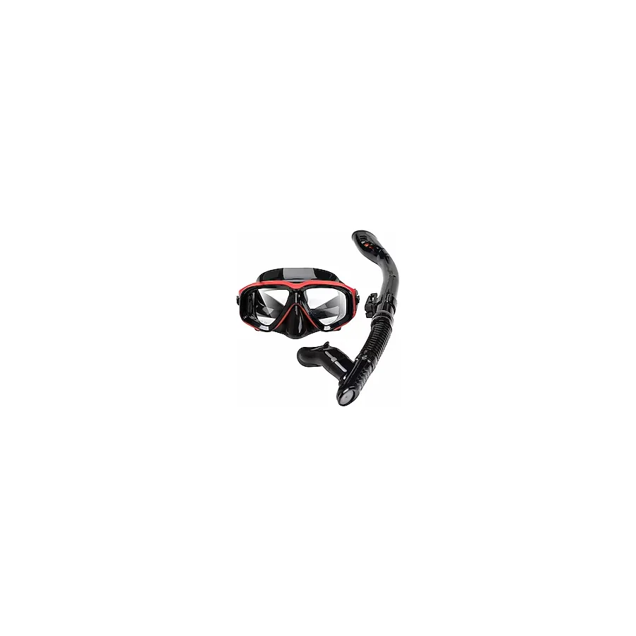CBTX Maske Şnorkel Seti Silikon Dalış Şnorkel Gözlük Seti Unisex - Standart - Siyah-Turuncu