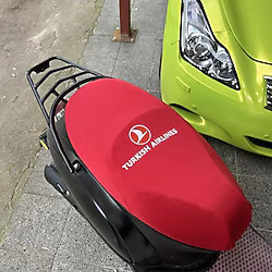 CEBECİOTO Turkish Airlance Kirmizi Desenli Penye Motosiklet Kilifi -motor