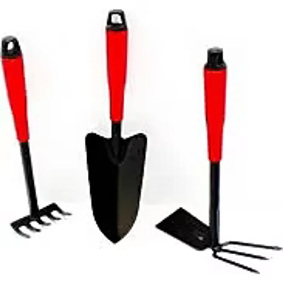 Çeçen Home Mini Hobi Metal Bahçe Seti Tırmık Çapa Kazma Kürek 3Lü Bahçıvan Çiçek Bakım Seti