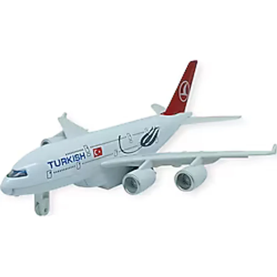 Çek Bırak Metal Yolcu Uçağı - 21 cm - Büyük Boy (Lisinya)