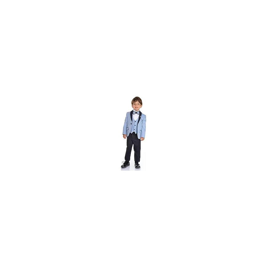 Ceketli Yelekli Erkek Çocuk Damatlık Takım Elbise