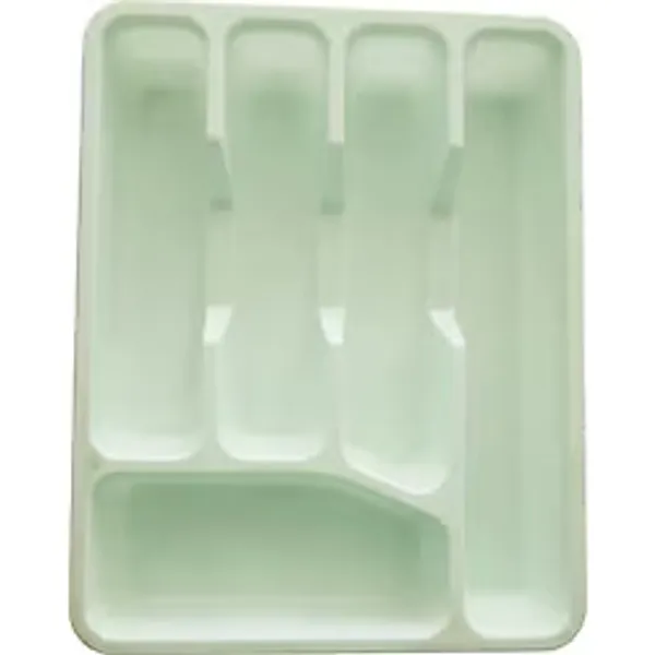Çekmece İçi Kaşıklık Düzenleyici - 5 Bölmeli Mutfak Çekmece Organizeri - Sağlam ve Hijyenik Plastik Çatal Bıçak Düzenleyici (Mint Yeşili)